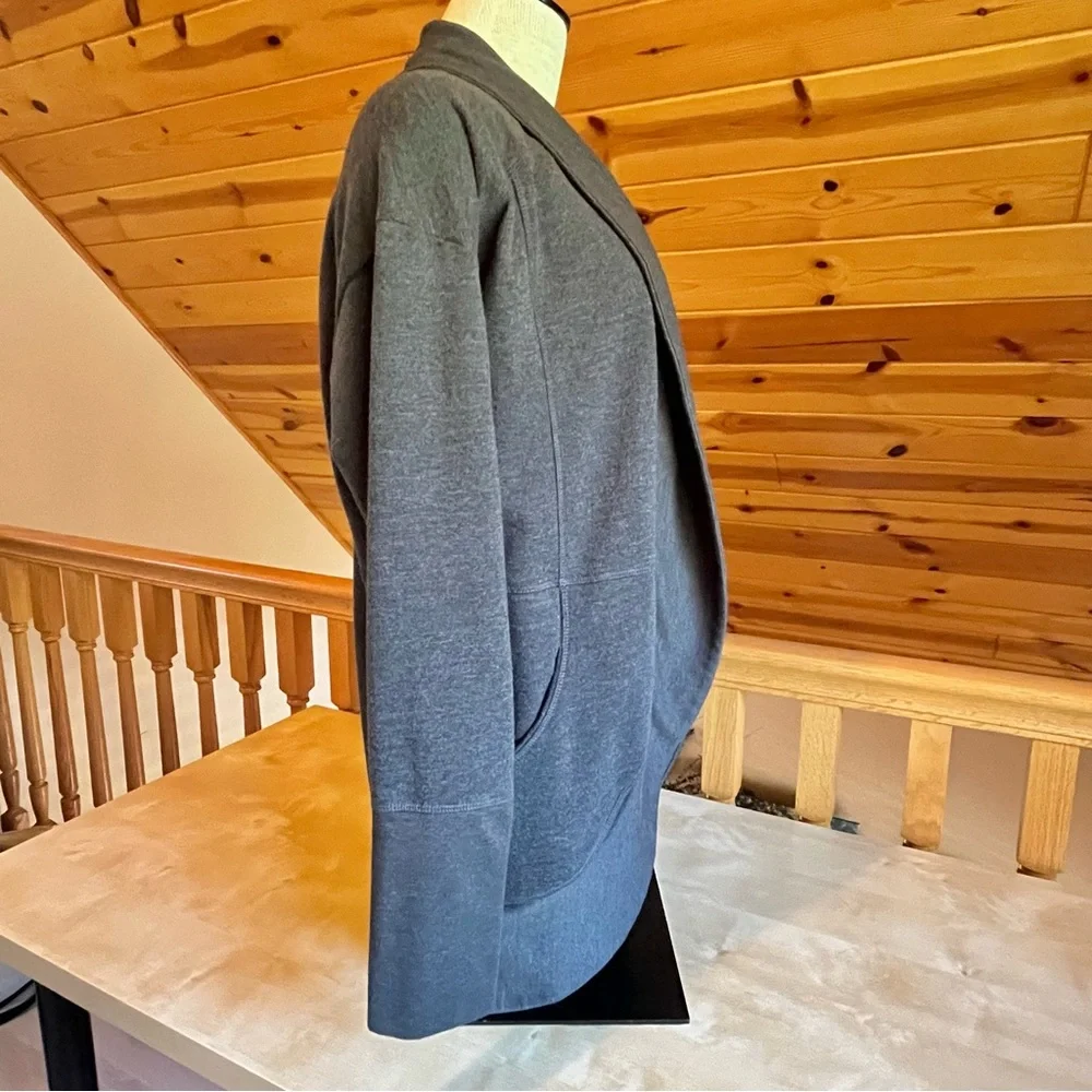 Eddie Bauer Women's Camp Fleece Wrap Open Front Cardigan Dark Gray Size XL - Picture 4 of 8